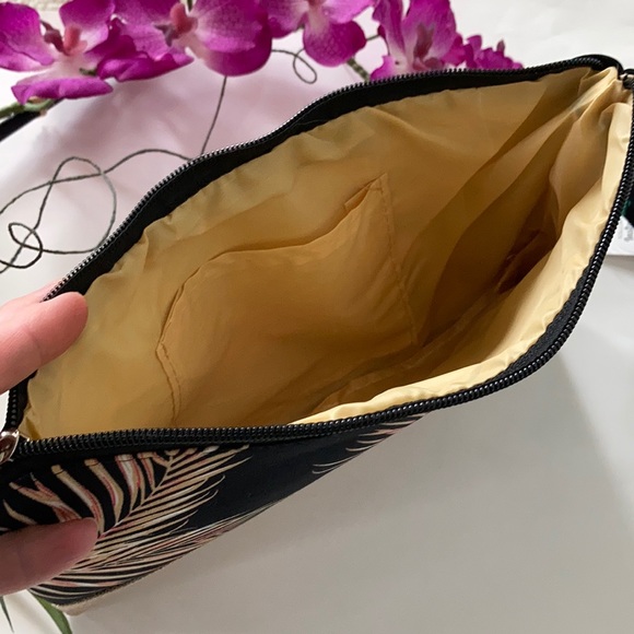 Palm Leaf/Floral Print Wristlet/Cosmetic Bag - Picture 3 of 5